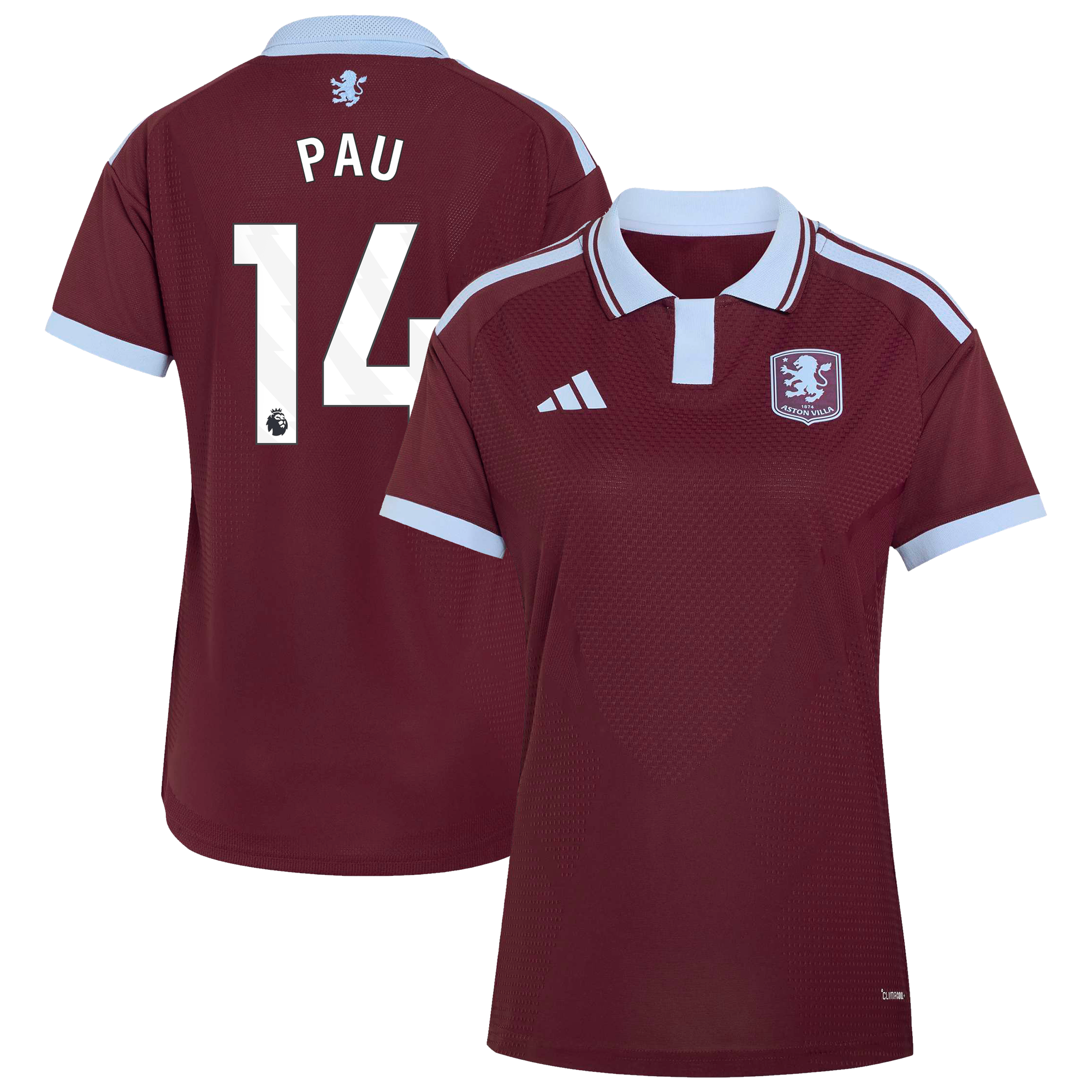 Camiseta adidas Autentica de la 1ª equipación del Aston Villa 2026-27 - Mujer con dorsal Pau 14