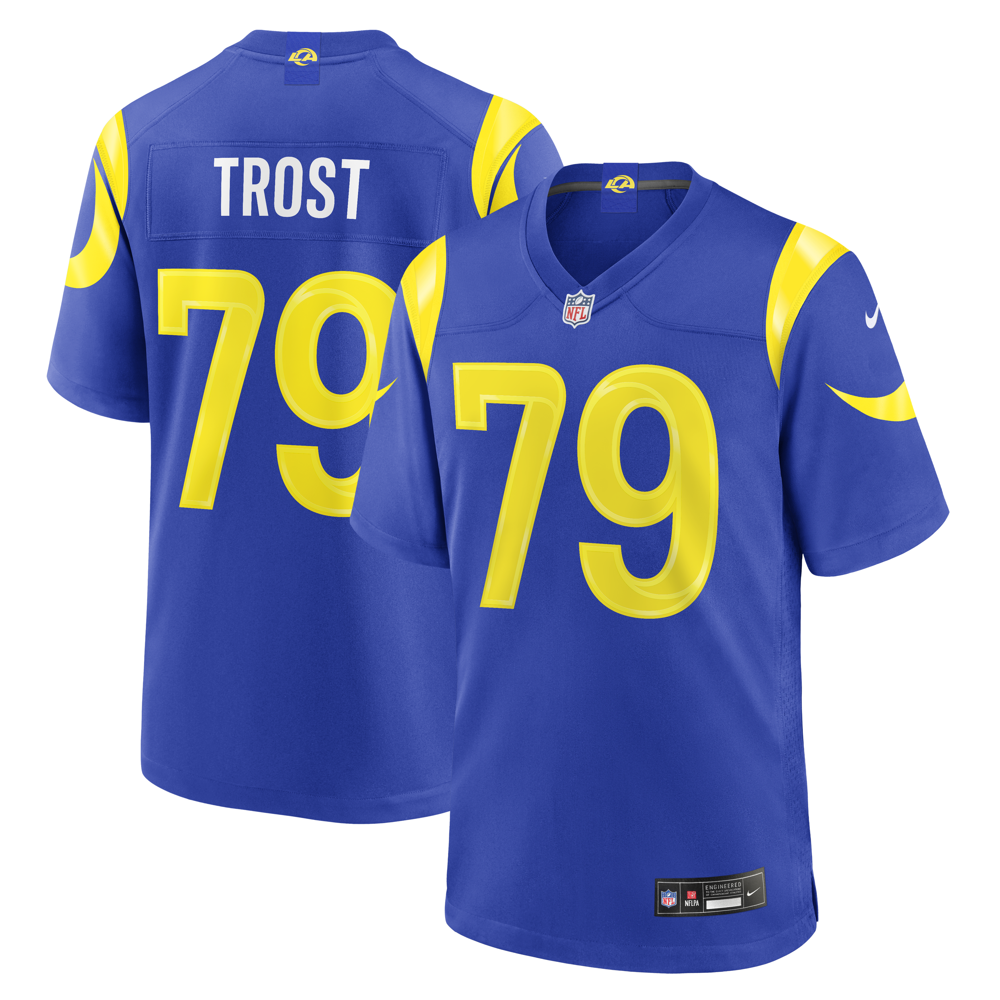 Men's Nike Keagen Trost Royal Los Angeles Rams Team Game Jersey