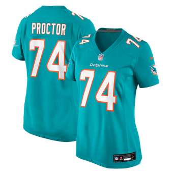 Women's Nike Kadyn Proctor Aqua Miami Dolphins Team Game Jersey