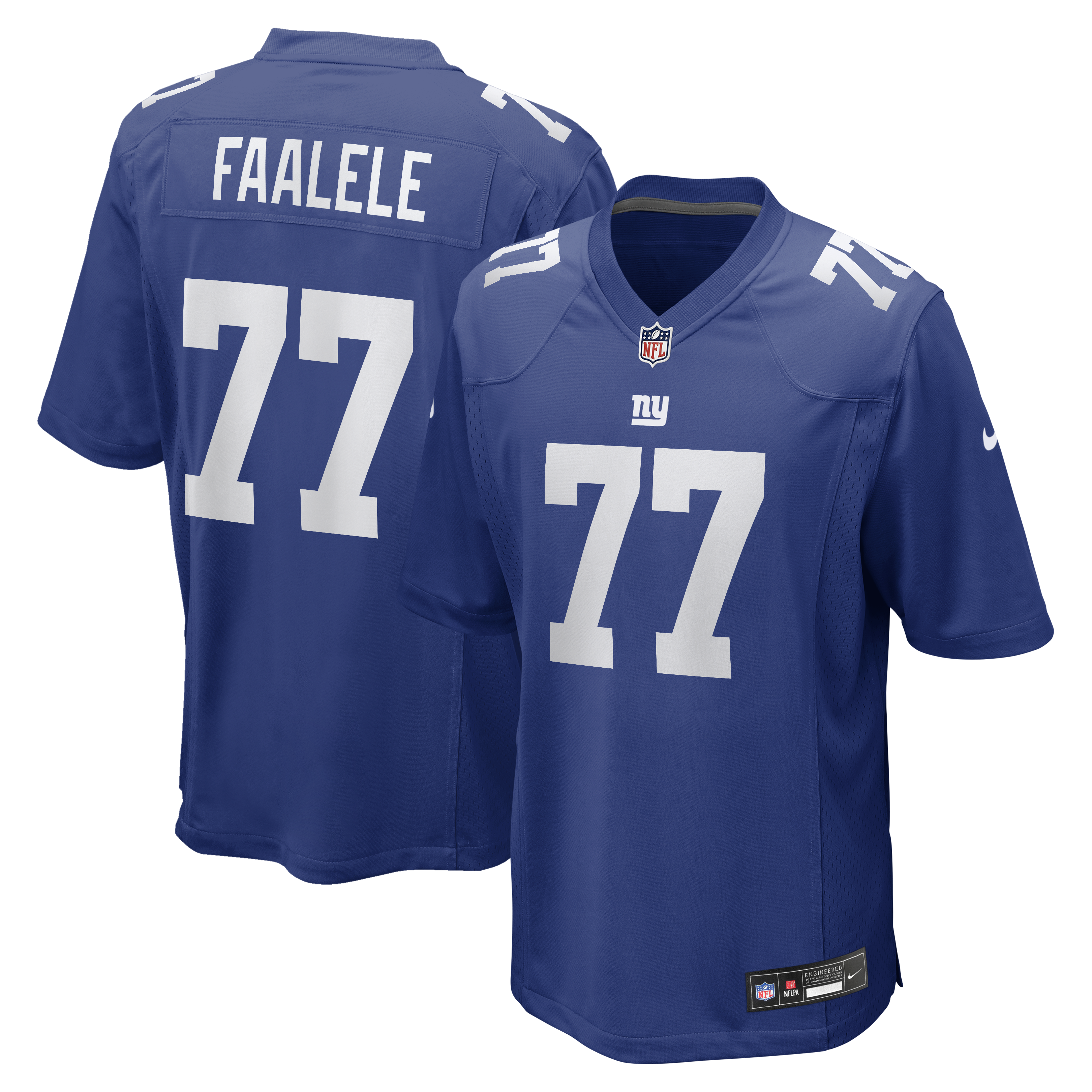 Men's Nike Daniel Faalele Royal New York Giants Team Game Jersey