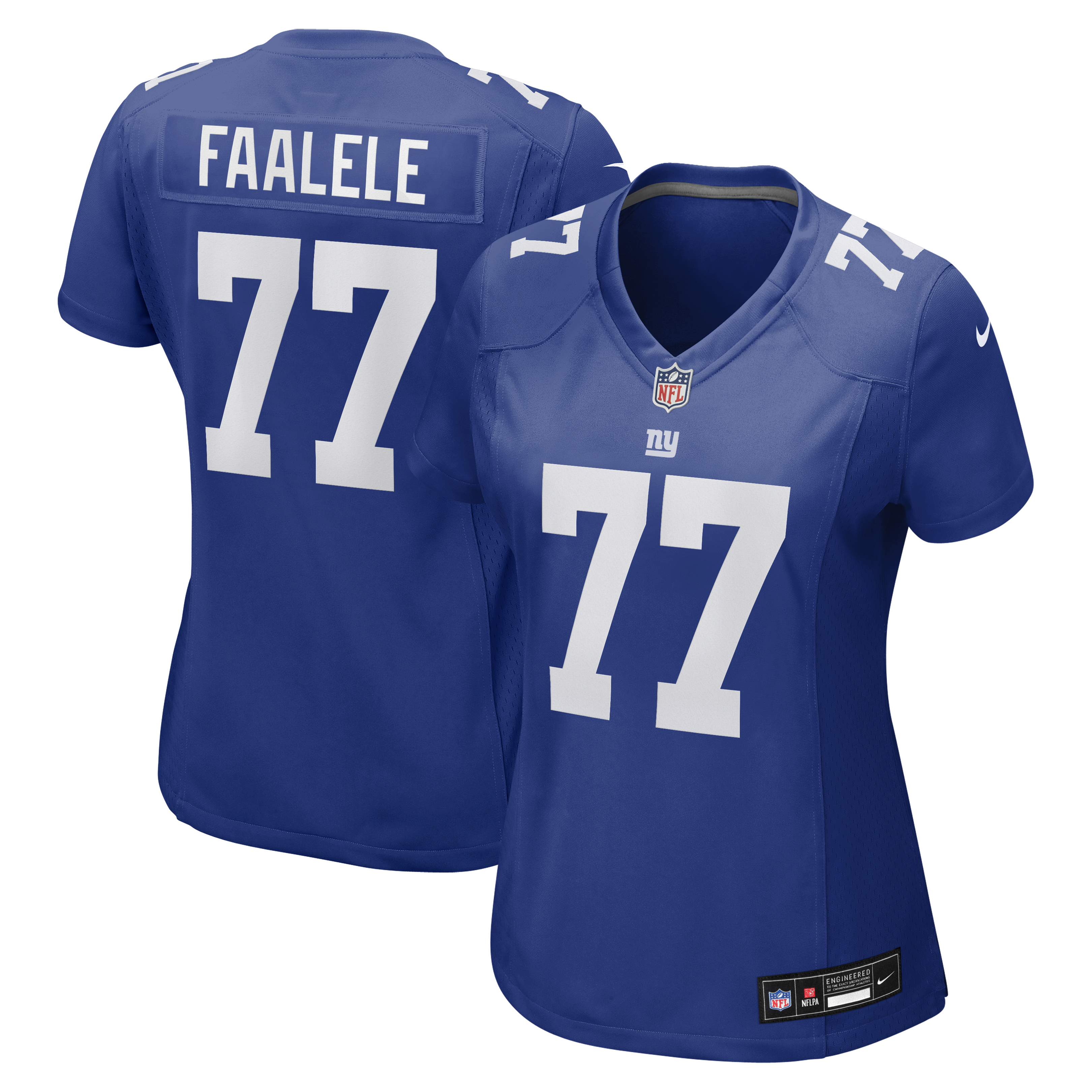 Women's Nike Daniel Faalele Royal New York Giants Team Game Jersey