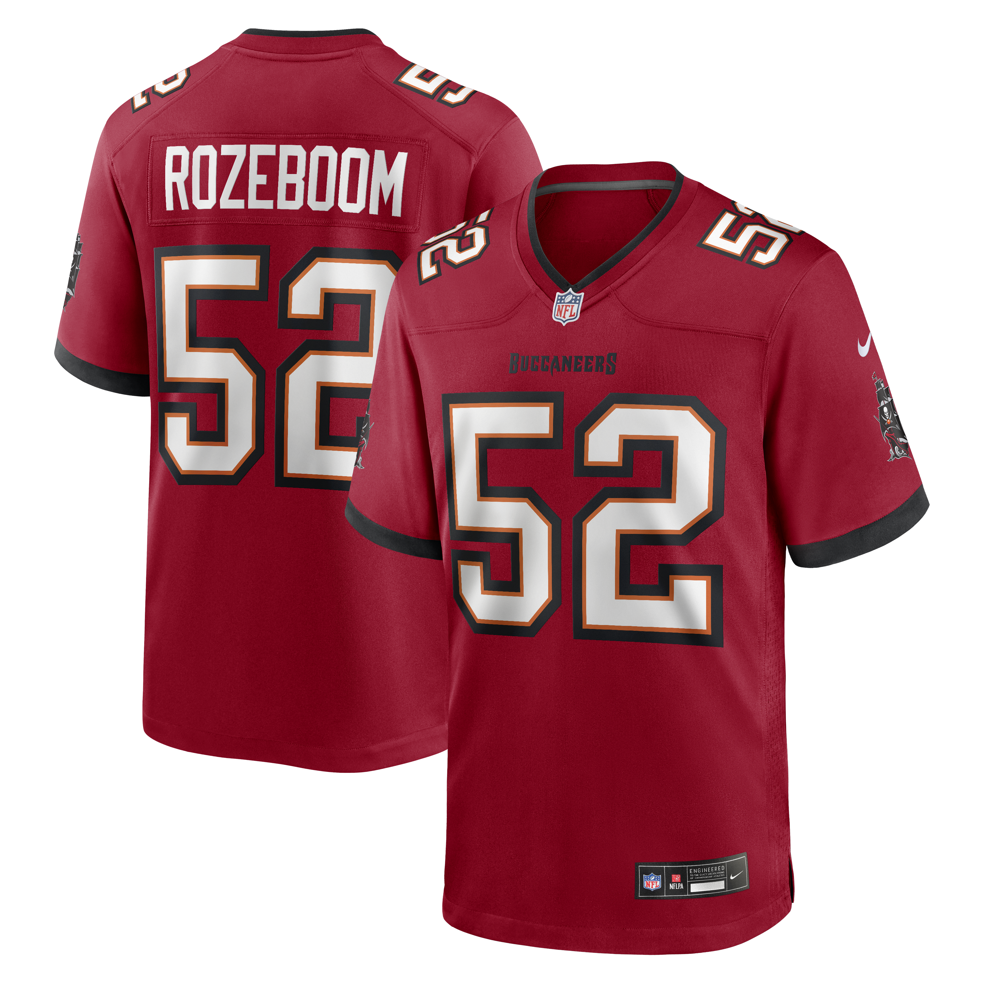Men's Nike Christian Rozeboom Red Tampa Bay Buccaneers Team Game Jersey