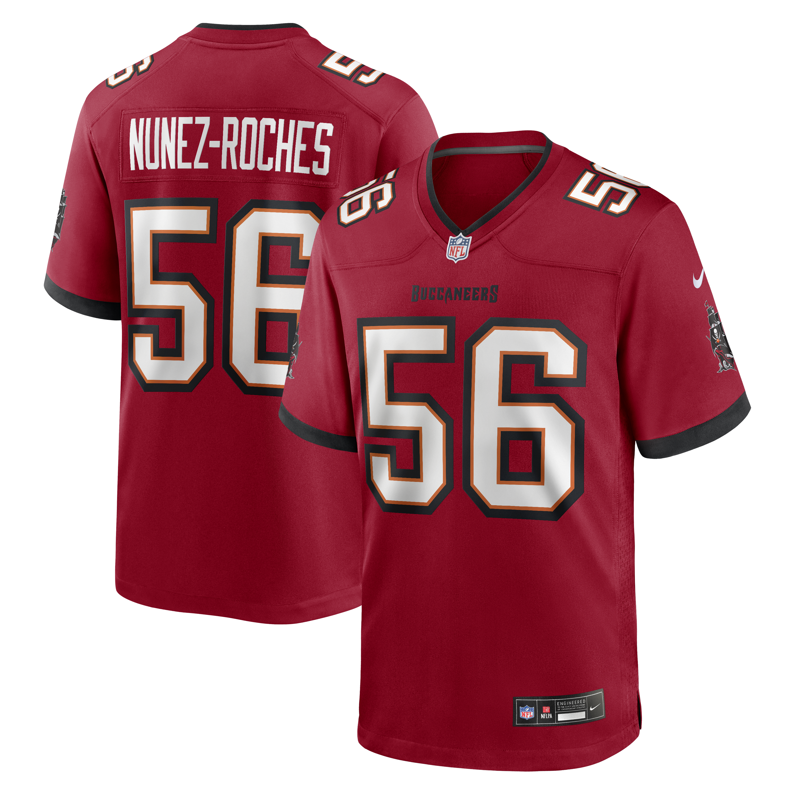 Men's Nike Rakeem Nunez-Roches Red Tampa Bay Buccaneers Team Game Jersey