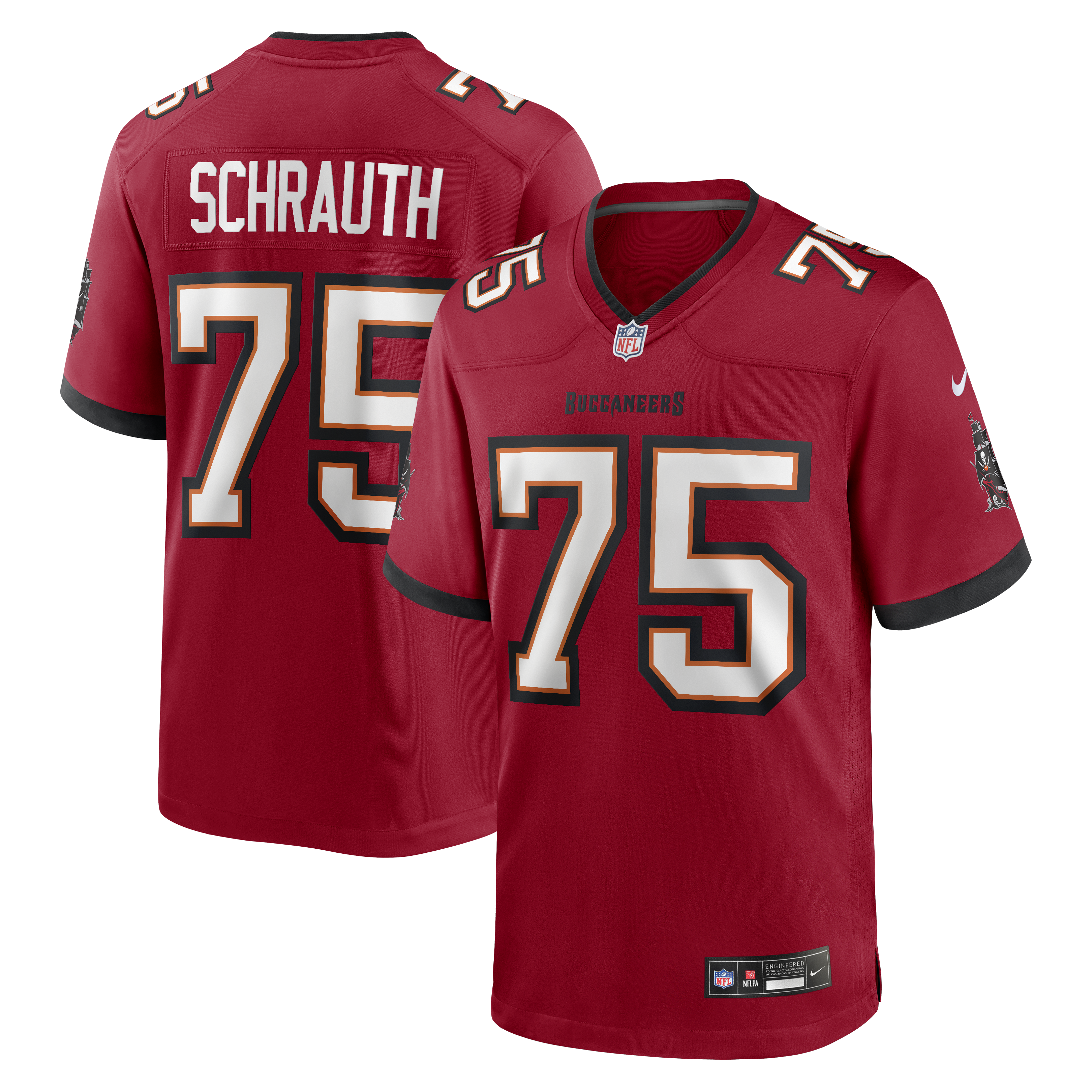 Men's Nike Billy Schrauth Red Tampa Bay Buccaneers Team Game Jersey