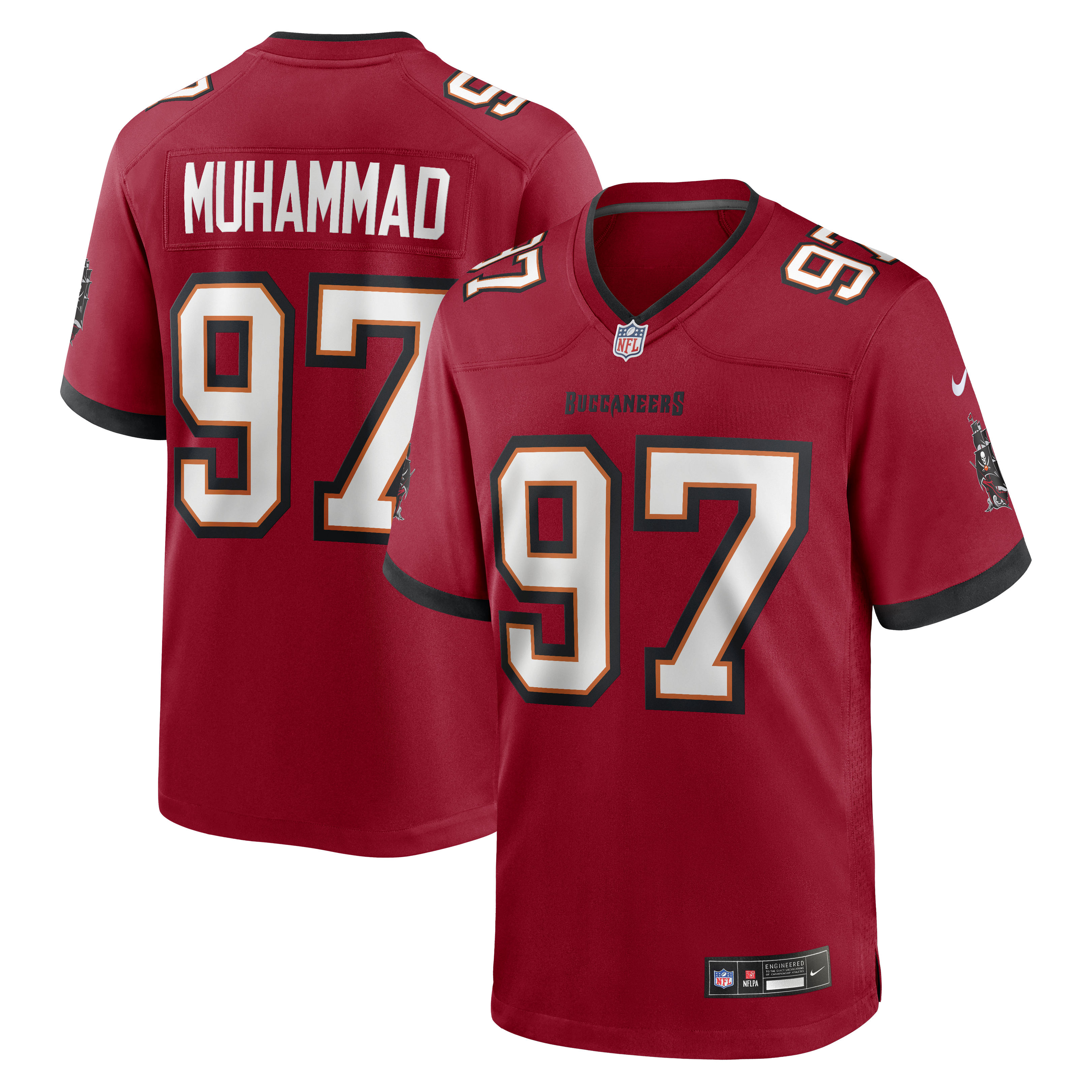 Men's Nike Al-Quadin Muhammad Red Tampa Bay Buccaneers Team Game Jersey