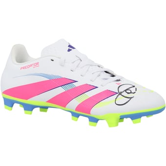 Xavi Barcelona Autographed White/Pink adidas Predator Soccer Cleat