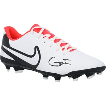 Gavi Barcelona Autographed White Nike Soccer Cleat
