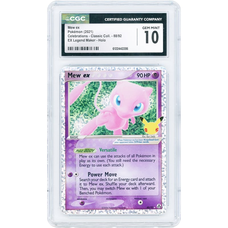 Mew EX 2021 Pokemon Celebrations Classic Collection EX Legend Maker Holo #88 CGC Authenticated 10 Card