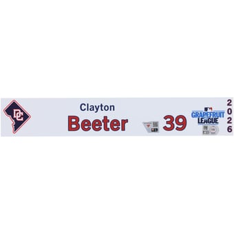 Clayton Beeter Washington Nationals Player-Issued #39 Nameplate from 2026 MLB Spring Training