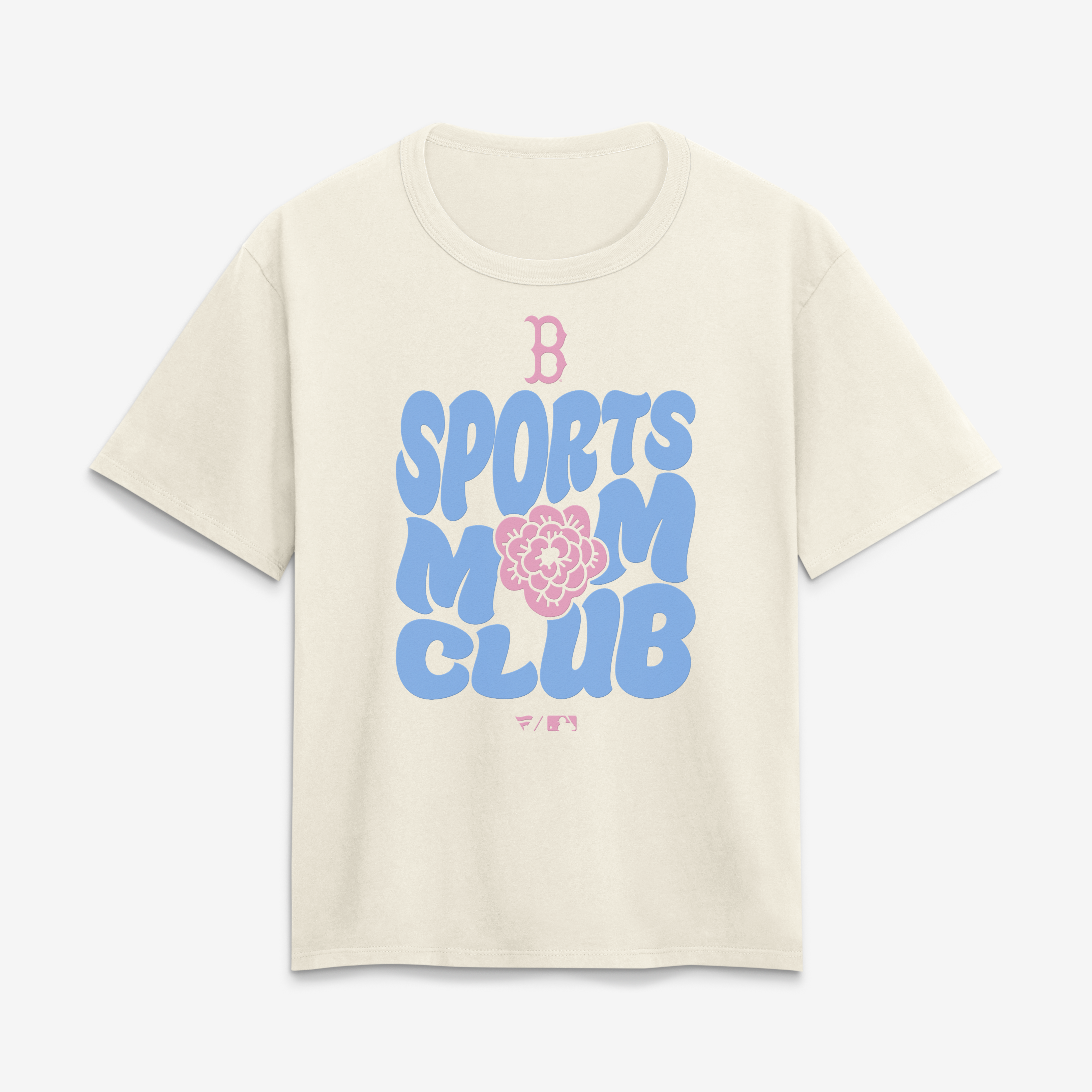 Women's Cream Boston Red Sox Sports Mom Club T-Shirt