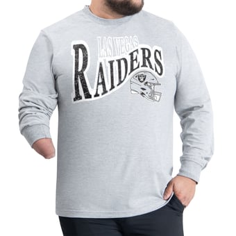 Men's G-III Sports by Carl Banks Gray Las Vegas Raiders Adaptive Twisted Team Graphics Long Sleeve T-Shirt