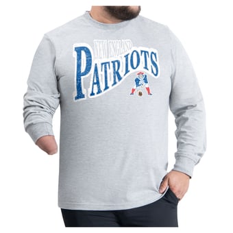 Men's G-III Sports by Carl Banks Gray New England Patriots Adaptive Twisted Team Graphics Long Sleeve T-Shirt