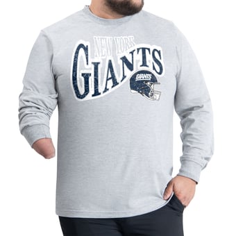 Men's G-III Sports by Carl Banks Gray New York Giants Adaptive Twisted Team Graphics Long Sleeve T-Shirt