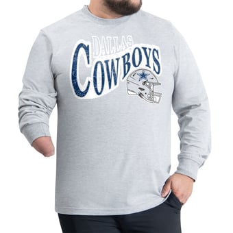 Men's G-III Sports by Carl Banks Gray Dallas Cowboys Adaptive Twisted Team Graphics Long Sleeve T-Shirt