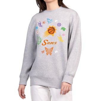 Women's G-III 4Her by Carl Banks Gray Phoenix Suns Spring Bloom Sweatshirt