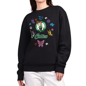 Women's G-III 4Her by Carl Banks Black Boston Celtics Spring Bloom Sweatshirt