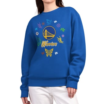 Women's G-III 4Her by Carl Banks Royal Golden State Warriors Spring Bloom Sweatshirt