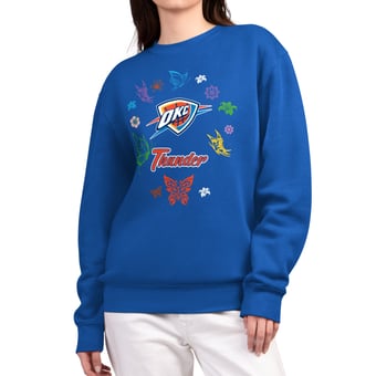 Women's G-III 4Her by Carl Banks Blue Oklahoma City Thunder Spring Bloom Sweatshirt