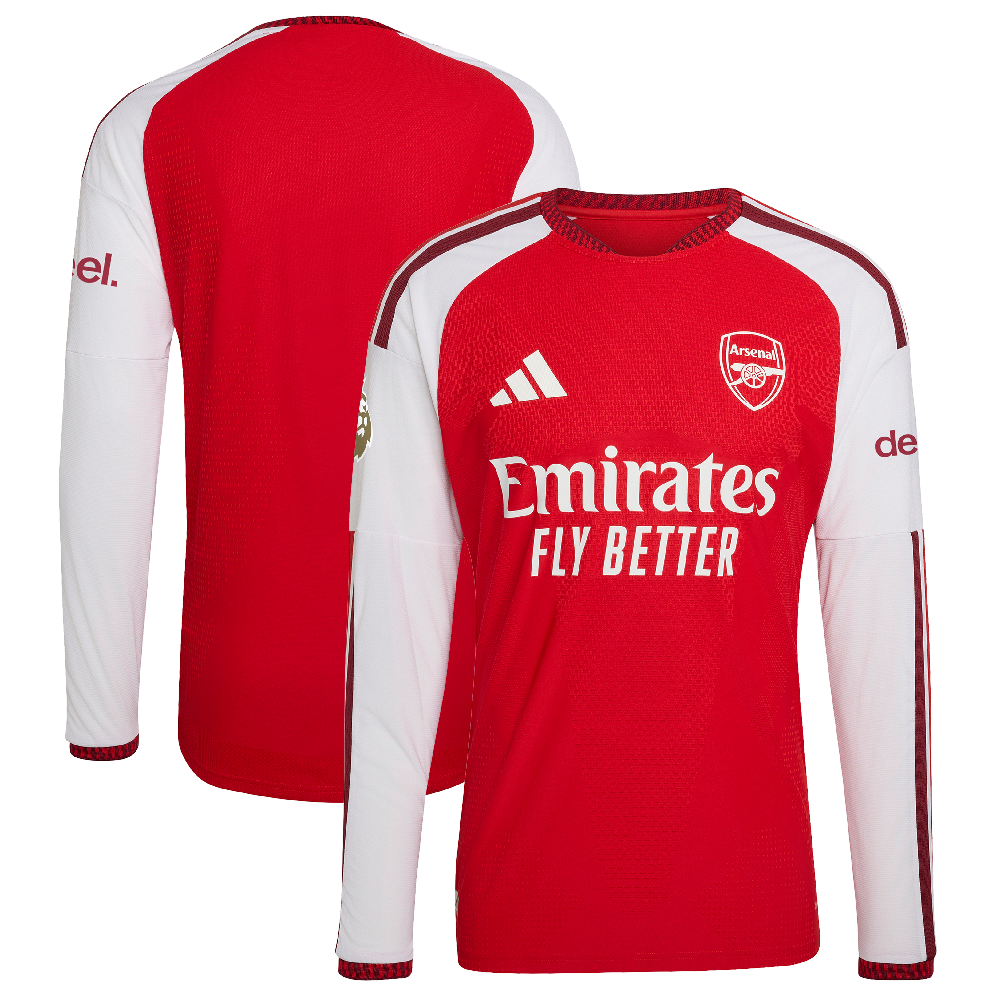 Men's adidas Red Arsenal 2026/27 Home Authentic Long Sleeve Jersey