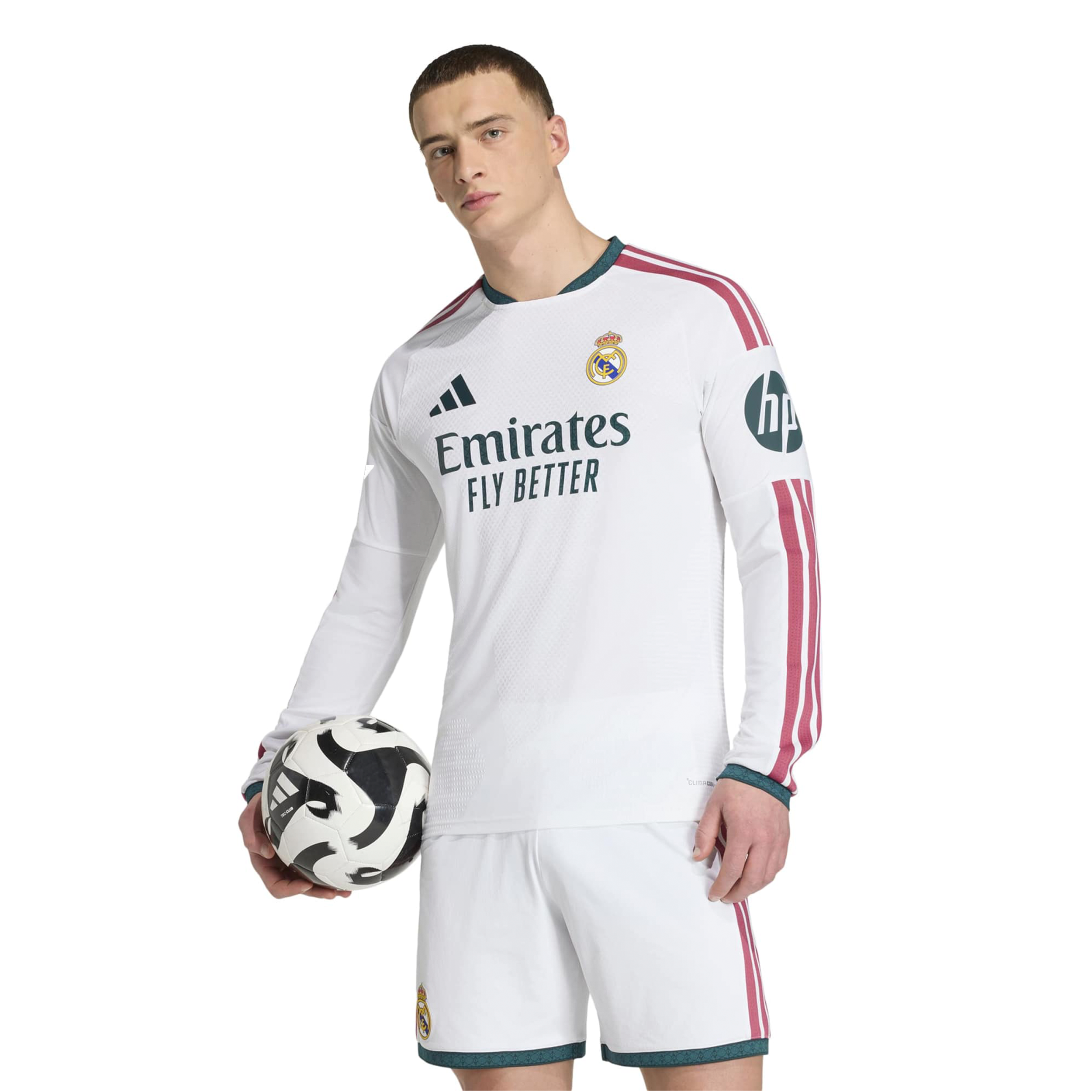 Men's adidas  White Real Madrid 2026/27 Home On-Field Authentic Patch Long Sleeve Jersey
