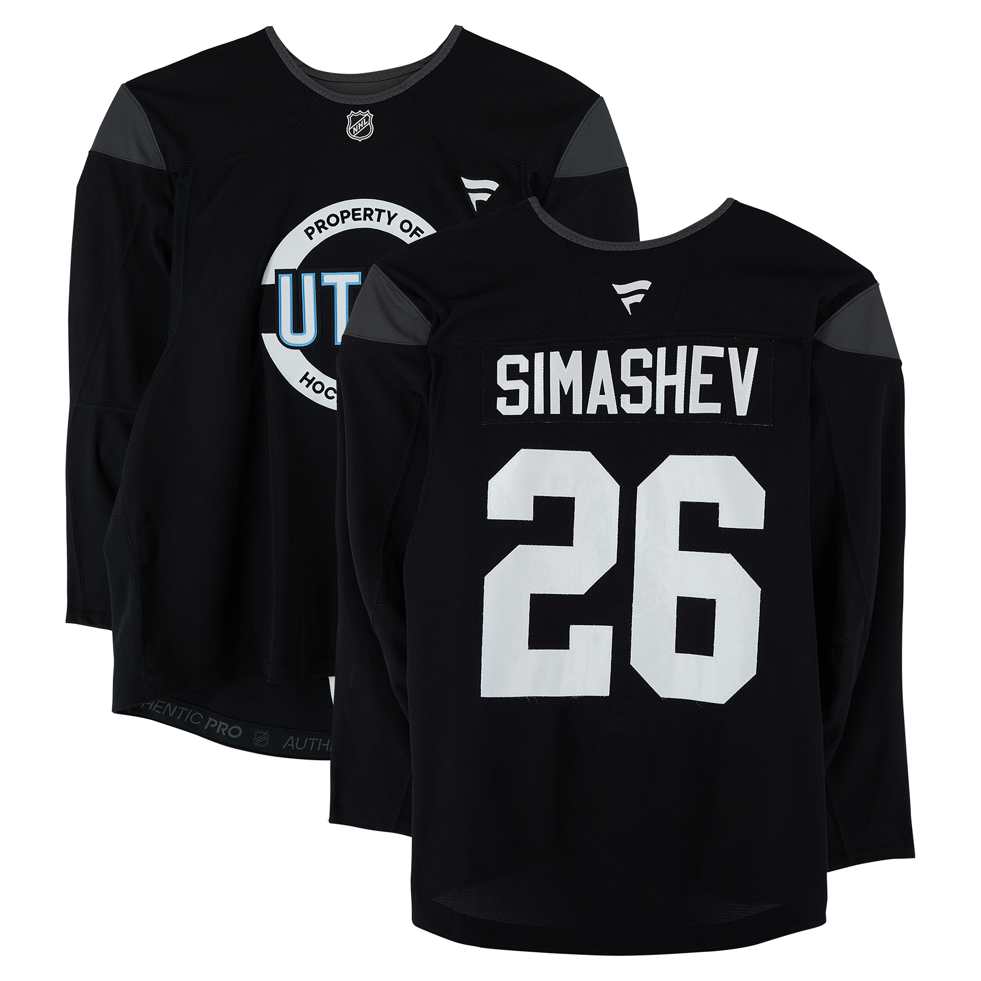 Dmitry Simashev Utah Mammoth Practice-Used #26 Black Jersey from the 2024-25 NHL Season