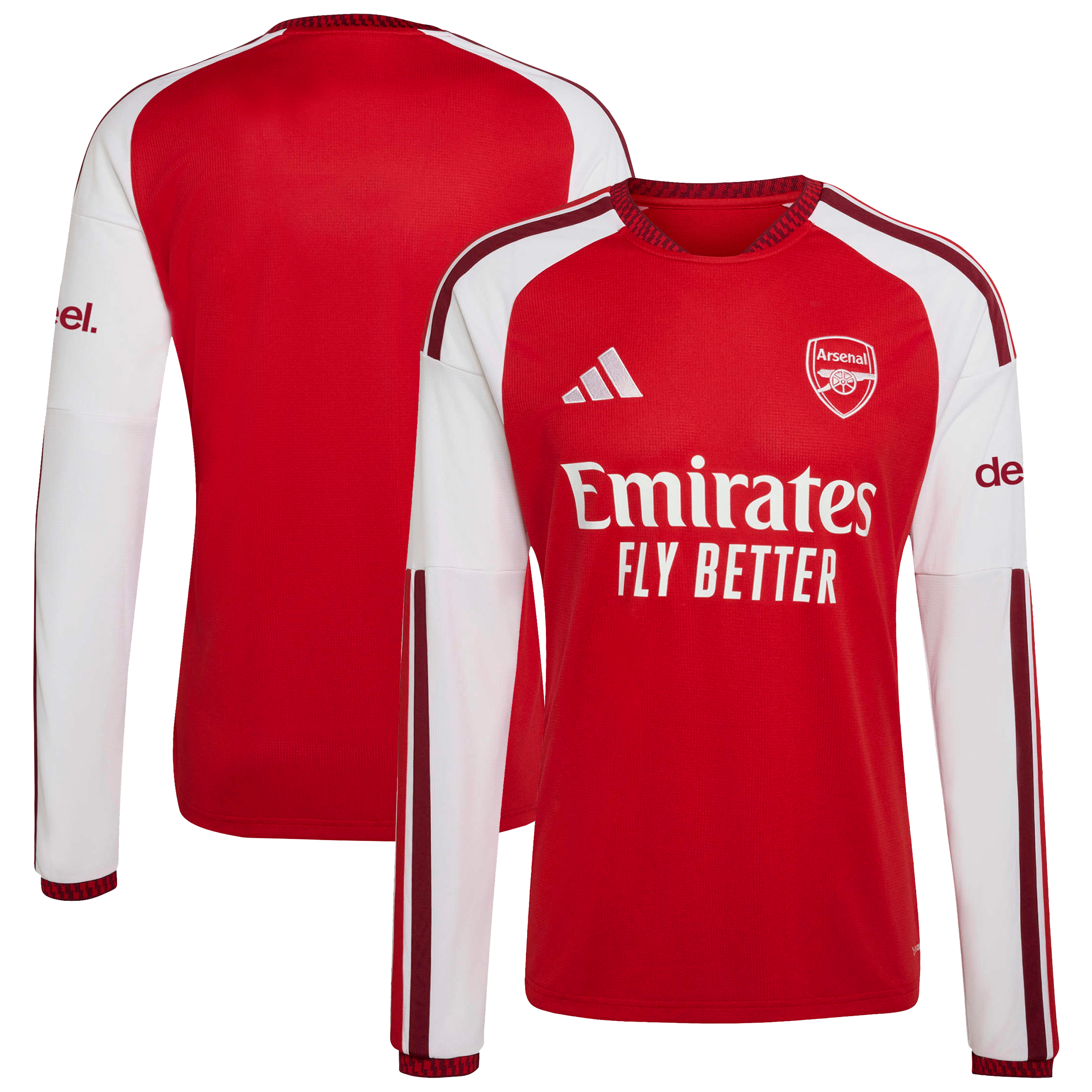 Men's adidas Red Arsenal 2026/27 Home Replica Long Sleeve Jersey