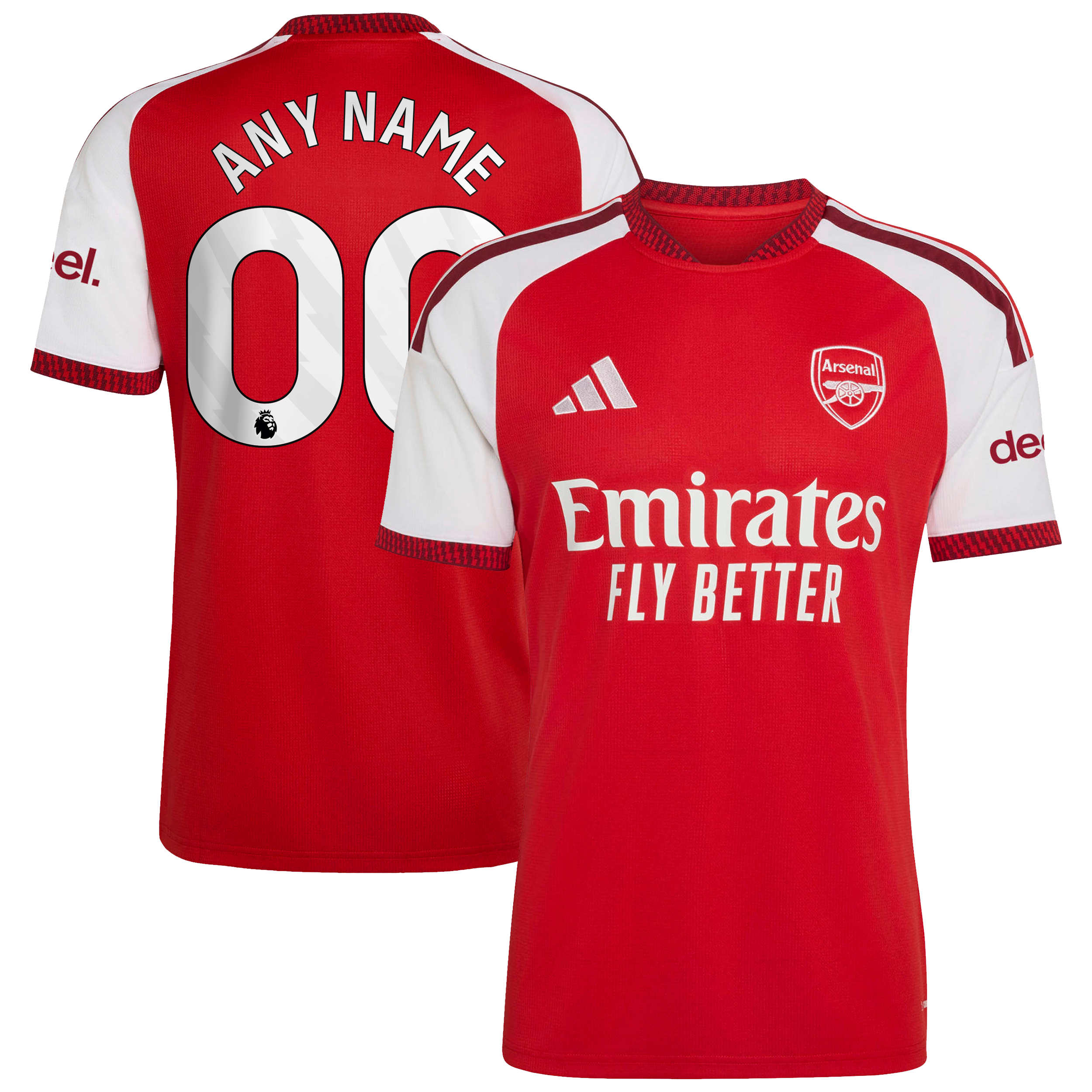 Men's adidas Red Arsenal 2026/27 Home Replica Custom Jersey