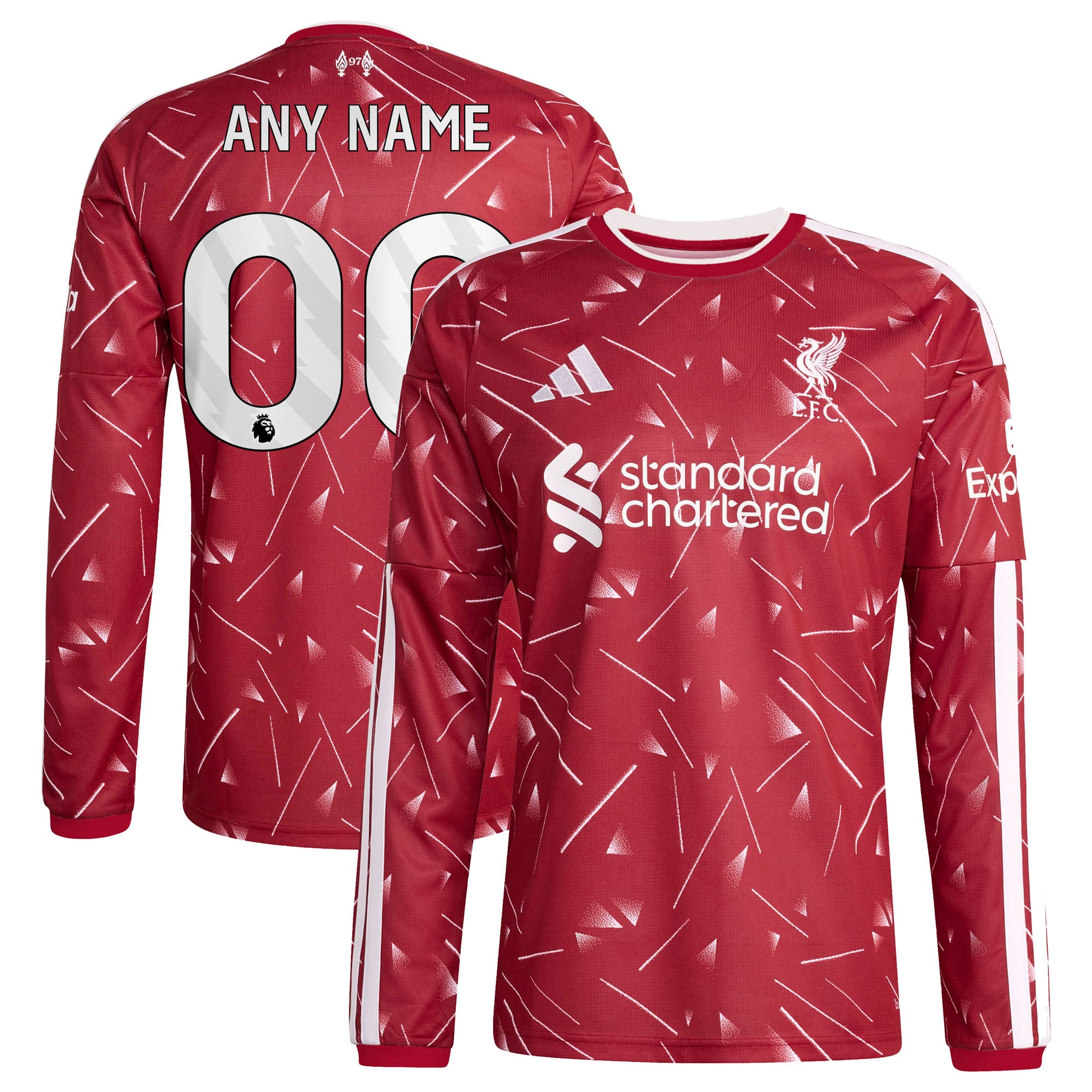 Men's adidas Red Liverpool 2026/27 Home Replica Long Sleeve Custom Jersey