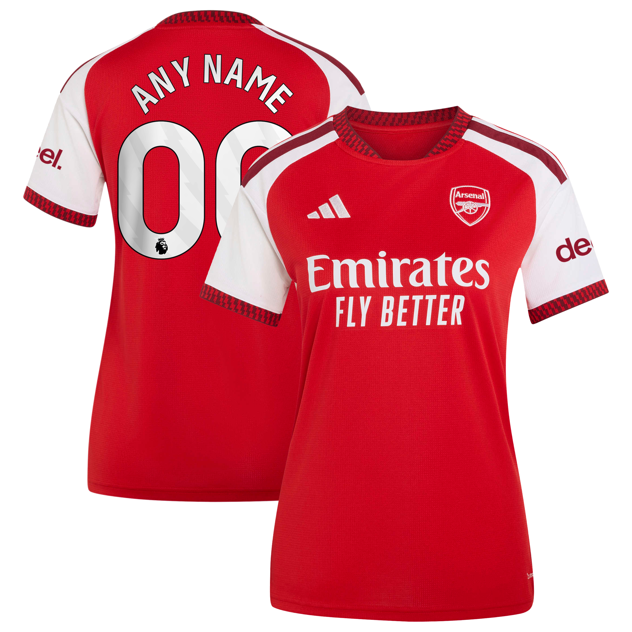 Women's adidas Red Arsenal 2026/27 Home Replica Custom Jersey