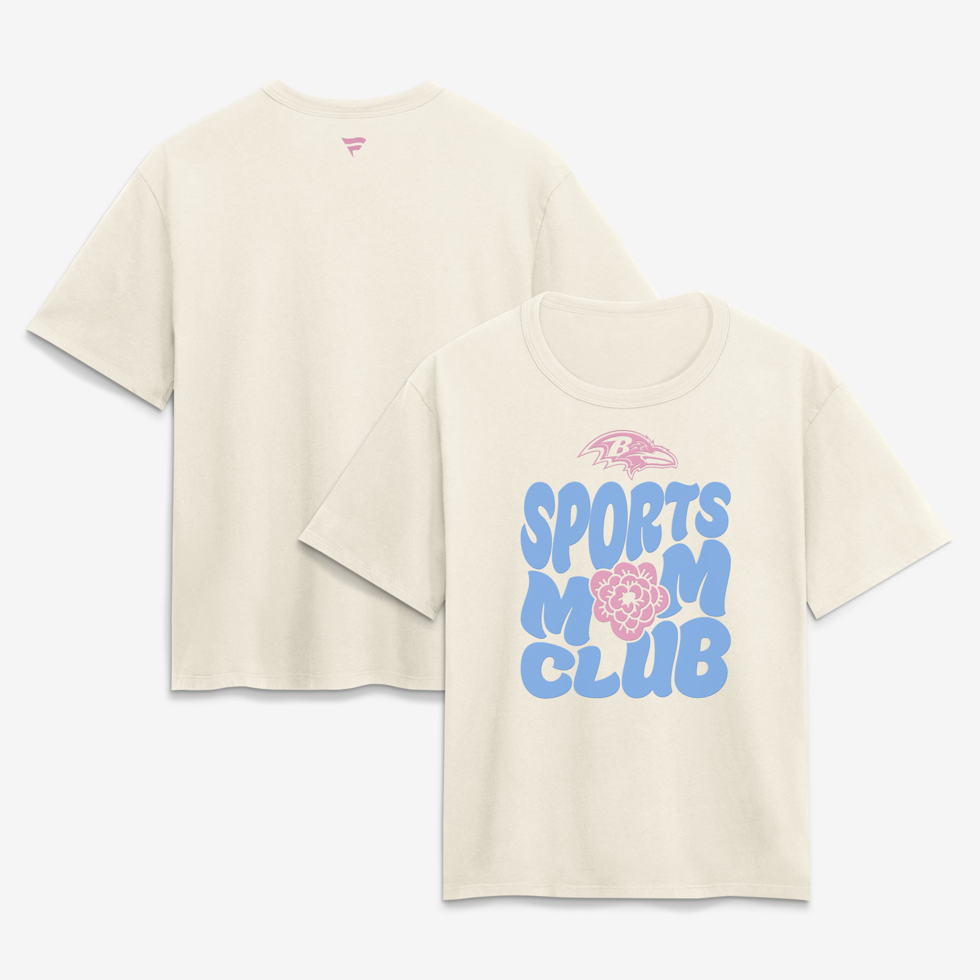 Women's  Cream Baltimore Ravens Sports Mom Club T-Shirt