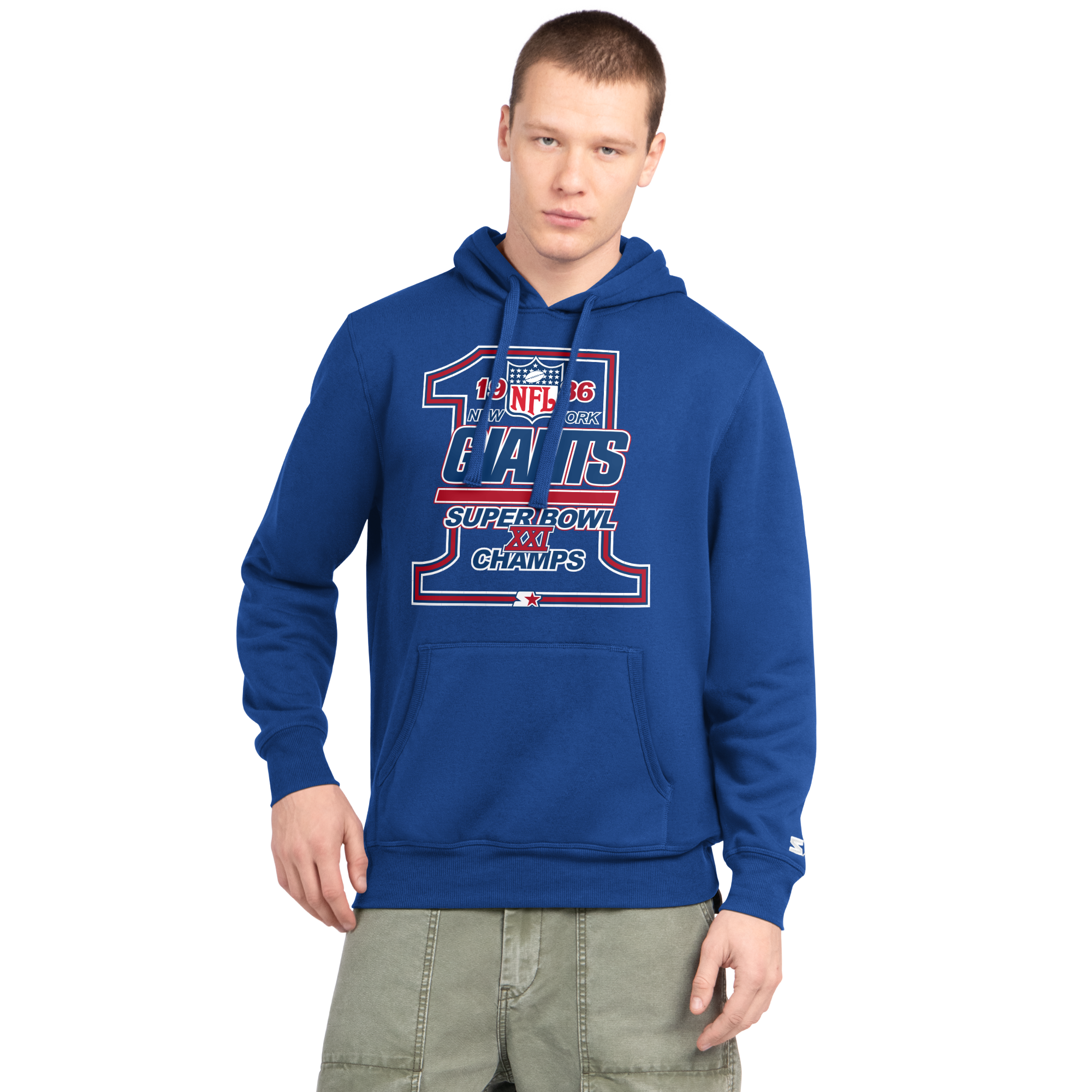 Men's Starter Royal New York Giants Super Bowl XXI Champions Hoodie