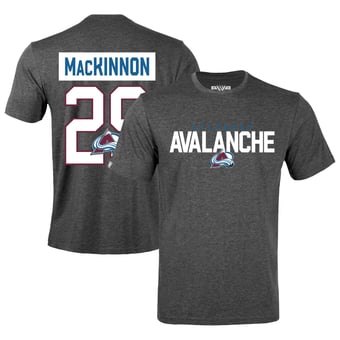 Men's Levelwear Nathan MacKinnon Gray Colorado Avalanche Richmond Name & Number T-Shirt