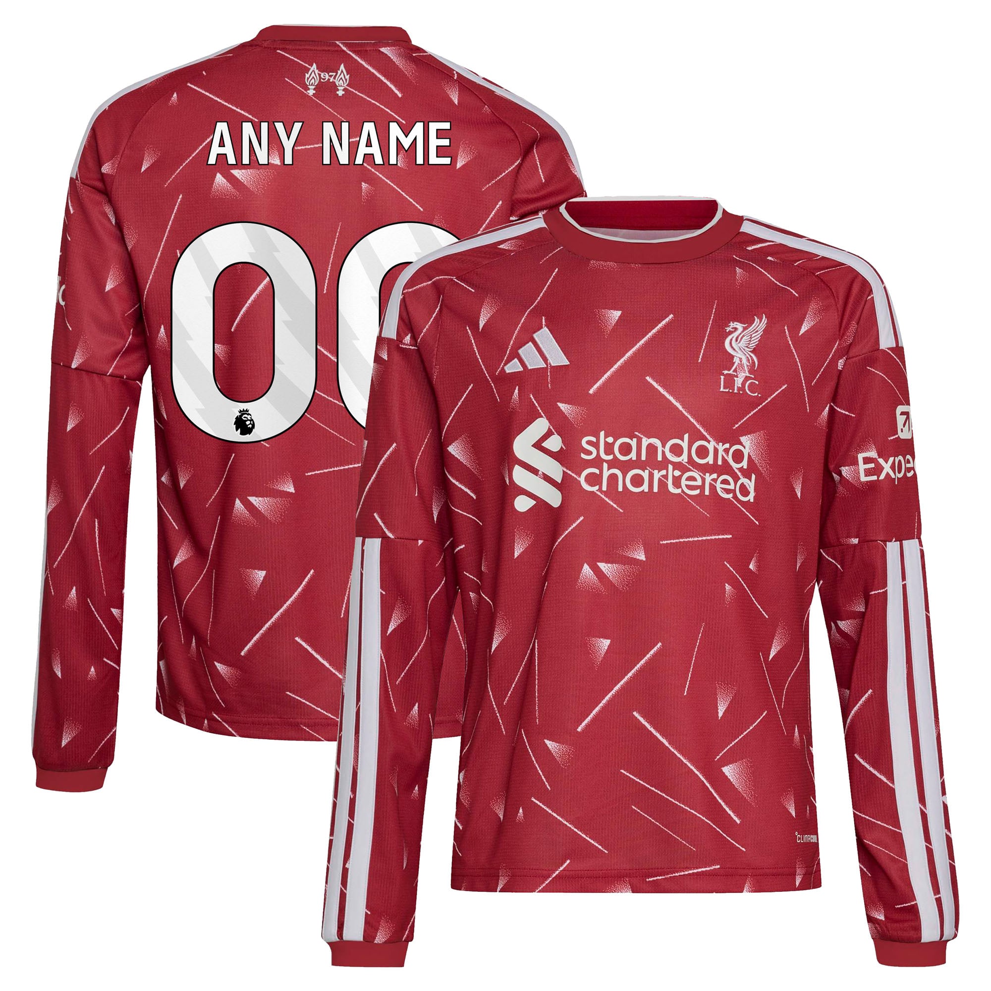 Youth adidas Red Liverpool 2026/27 Home Replica Long Sleeve Custom Jersey
