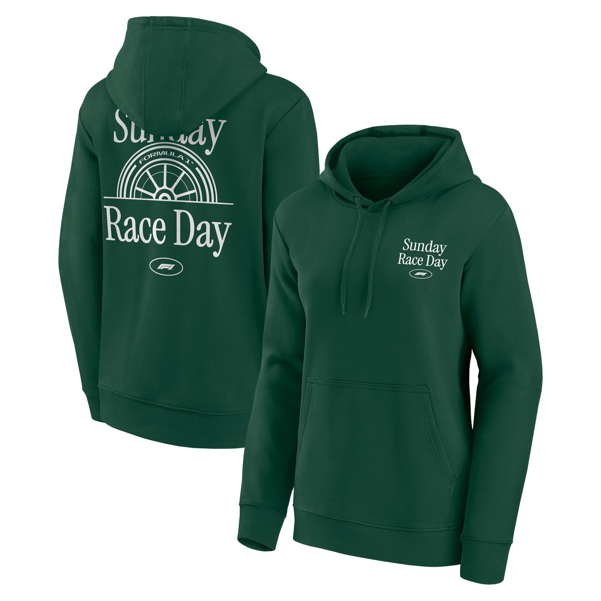 Sudadera con capucha estampada de Fórmula 1 para el día de la carrera del domingo - Verde oscuro - Mujer