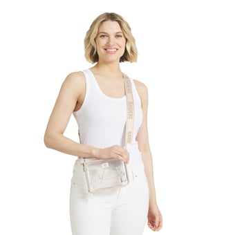 WEAR by Erin Andrews Las Vegas Raiders Hard Case Clear Crossbody Bag