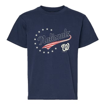 Youth Soft as a Grape Navy Washington Nationals Americana T-Shirt