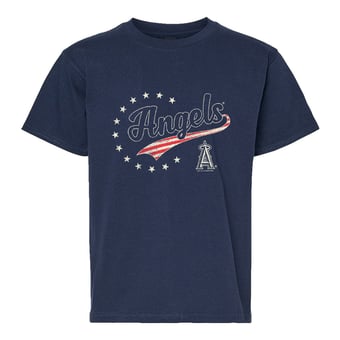 Youth Soft as a Grape Navy Los Angeles Angels Americana T-Shirt