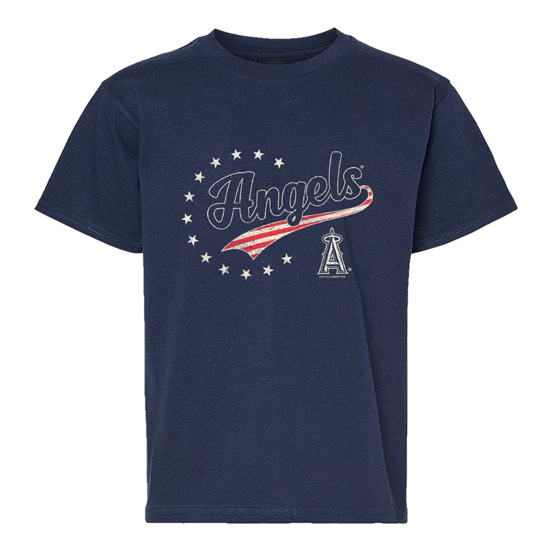 Youth Soft as a Grape Navy Los Angeles Angels Americana T-Shirt