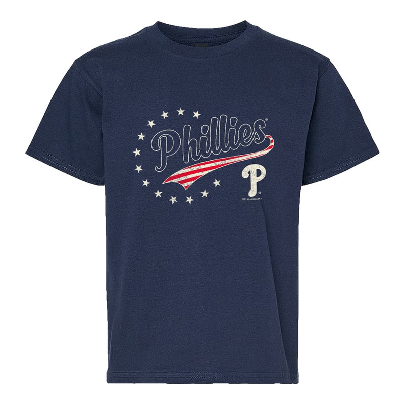 Youth Soft as a Grape Navy Philadelphia Phillies Americana T-Shirt