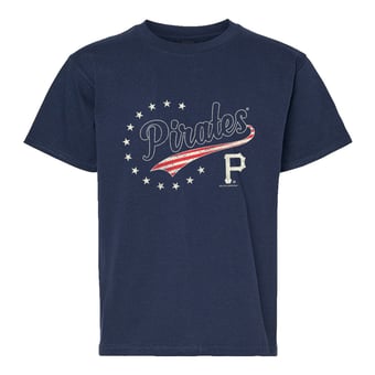 Youth Soft as a Grape Navy Pittsburgh Pirates Americana T-Shirt