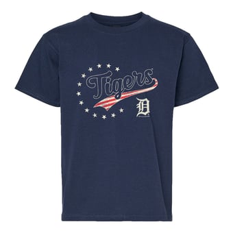Youth Soft as a Grape Navy Detroit Tigers Americana T-Shirt