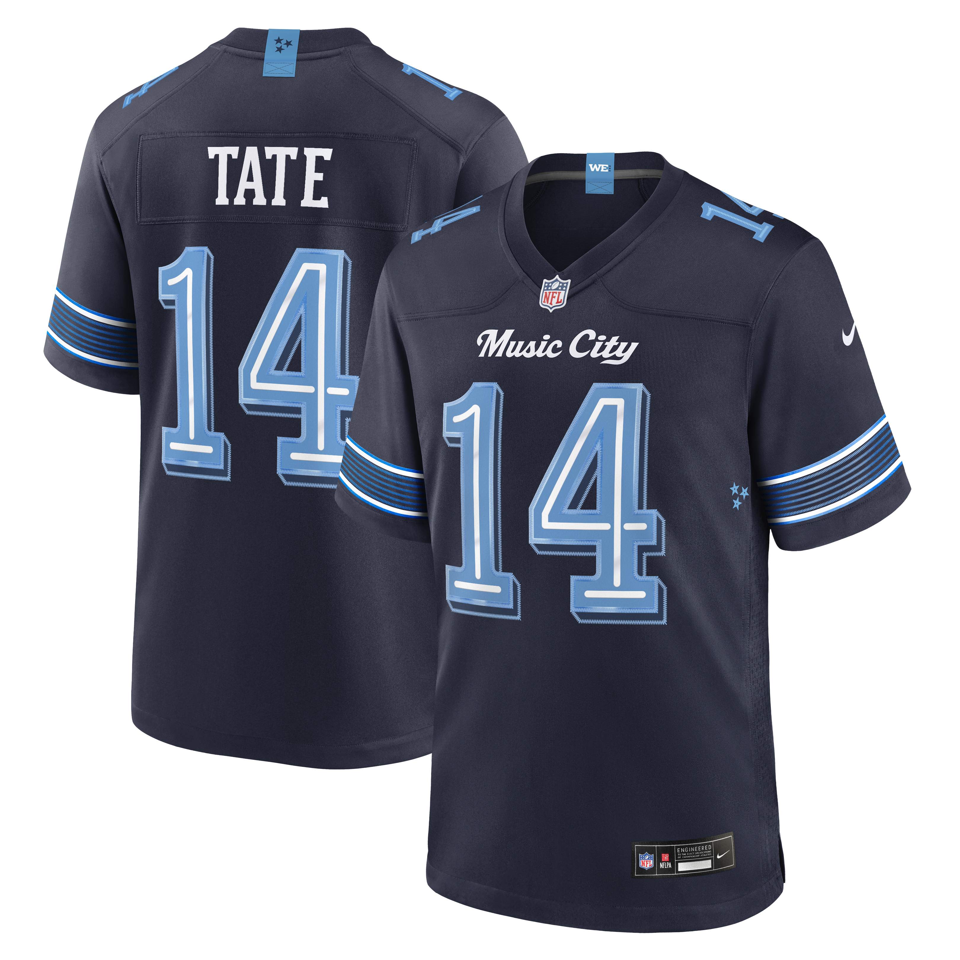 Men's Nike Carnell Tate Navy Tennessee Titans 2026 Rivalries Collection Game Jersey