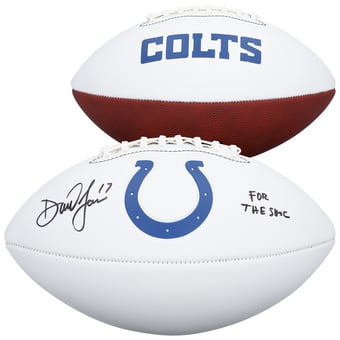 Daniel Jones Indianapolis Colts Autographed Franklin White Panel Football with "For The Shoe" Inscription