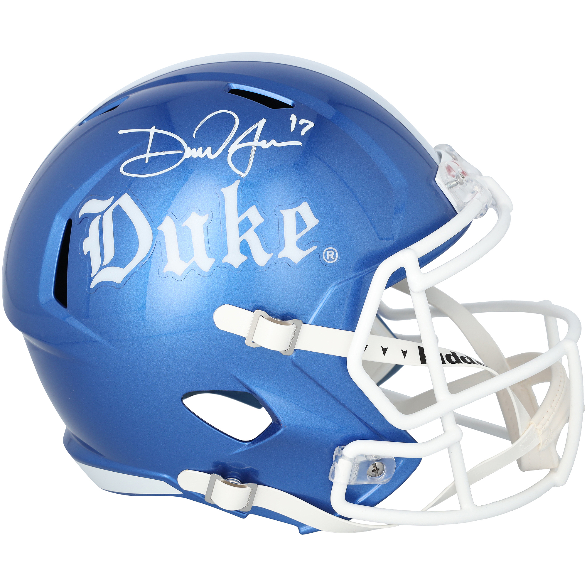 Daniel Jones Duke Blue Devils Autographed Riddell Royal Gothic Speed Replica Helmet