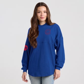 Women's Fanatics  Royal Chicago Cubs Spirit Jersey Heavyweight Long Sleeve T-Shirt