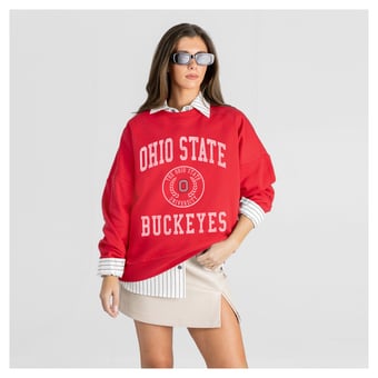 Women's Gameday Couture Scarlet Ohio State Buckeyes Prime Play Sweatshirt