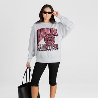 Women's Gameday Couture Ash South Carolina Gamecocks Game On Sweatshirt