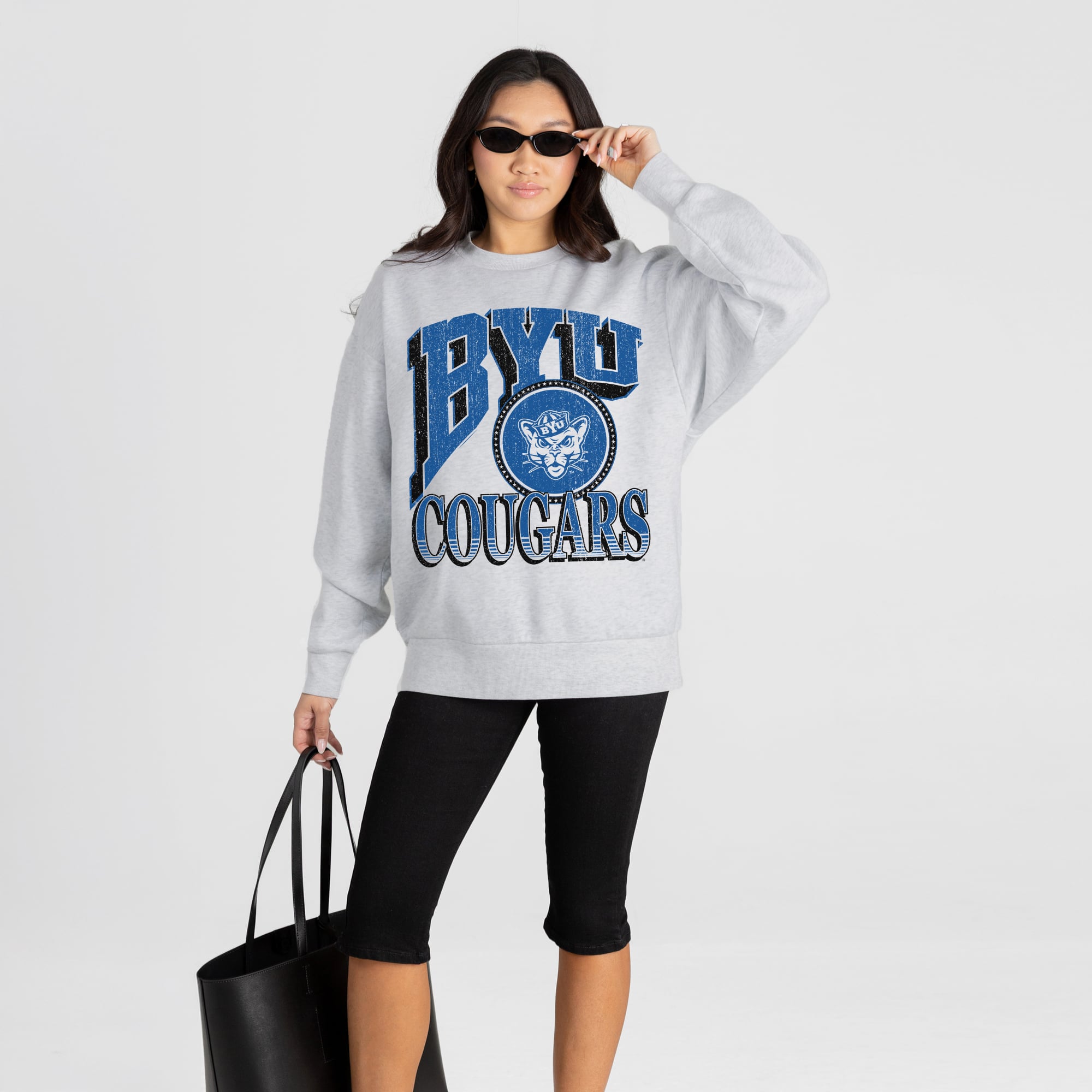 Women's Gameday Couture Ash BYU Cougars Game On Sweatshirt
