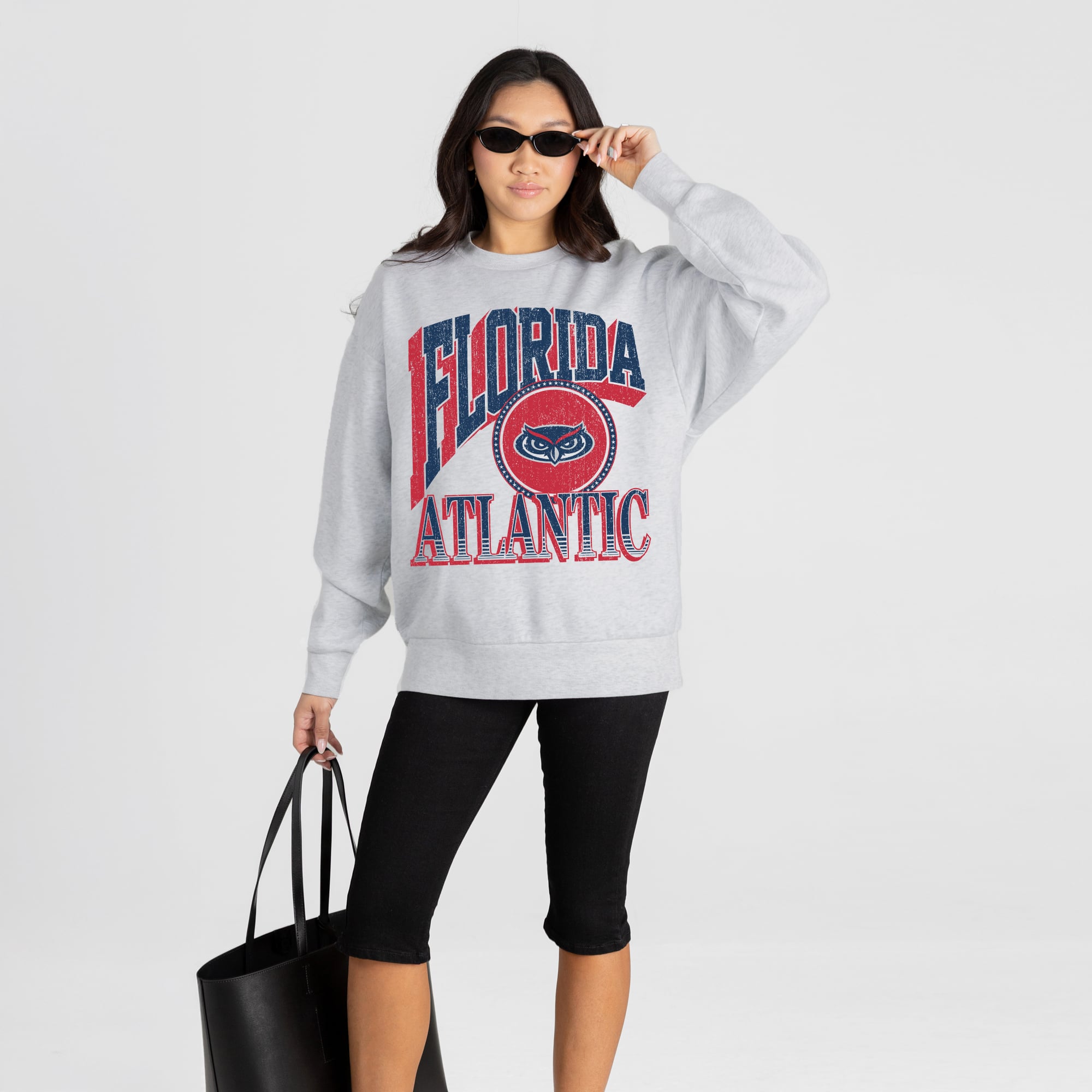 Women's Gameday Couture Ash Florida Atlantic Owls Game On Sweatshirt