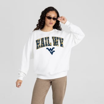Women's Gameday Couture White West Virginia Mountaineers Sweet Play Sweatshirt